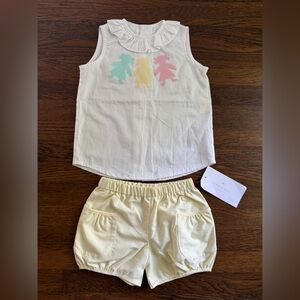NWT Hannah Kate Two-Piece Set with Pastel Paper Doll Appliqués size 5